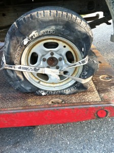 Blown Truck Tire