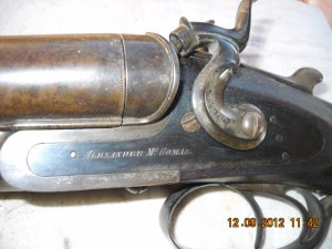 8 gauge Alexander McComas Toplever Double Barrel Shotgun