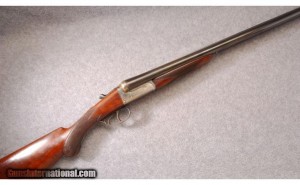 12 gauge A.A. Brown boxlock side by side shotgun