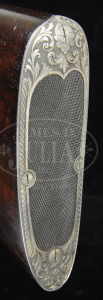 Skeleton Buttplate on the 12 gauge J.P. Sauer Deluxe Grade Side-by-Side Double Barrel Shotgun