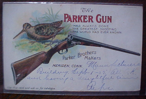 PARKER GUN ORIGINAL POST CARD, click for listing