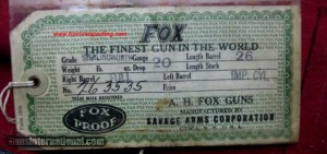 A.H. Fox Sterlingworth Deluxe 20ga SxS Shotgun. Cased, with original HANGTAG