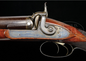 EXCEPTIONALLY FINE HIGH CONDITION PATRICK MULLIN 8 BORE PERCUSSION WATERFOWLER. Sold for $9,775