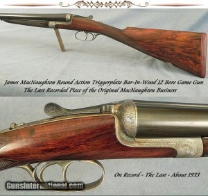 12 gauge J. MacNaughton & Sons, Edinburgh, #3558, Double Barrel Shotgun