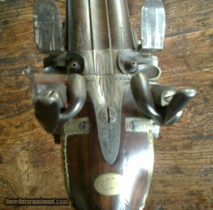 20g Charles Jones "Flint-Cusssion" SxS shotgun. Image courtesy Pembroke Fine Arms