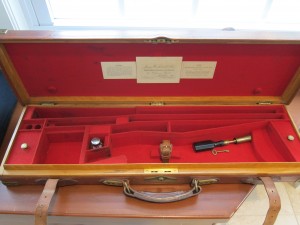 Original  James Woodward & Sons oak & leather Over Under Shotgun Case