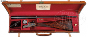 BOSS .410 OVER-UNDER, SIDELOCK EJECTOR, SINGLE TRIGGER GAME GUN WITH CASE