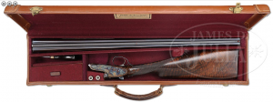 BOSS .410 GAUGE SIDE BY SIDE, SIDELOCK EJECTOR, SINGLE TRIGGER GAME GUN WITH CASE.