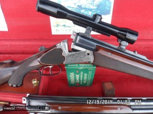 PETER MAHRHOLDT OVER/UNDER COMBO 2 BBL.MATCHING SET 30-06 / 12GA. CLAW MOUNT SCOPE ALL 98% COND. CASED