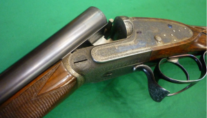 12g James Woodward & Son SxS Shotgun with a Purdey-patent thumbhole underlver