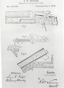 C. W. Snieder patent of 1880 for a hammerless shotgun