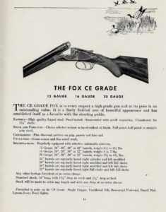 Fox CE Grade, from 1937-39 Savage-era catalog