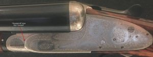 Unique Boss & Co Round Body SxS Shotgun, showing the unusual bead field into the action