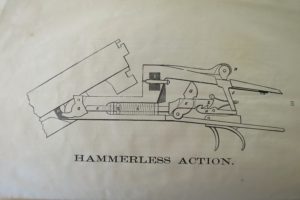 Schematics of the Sneider hammerless shotgun