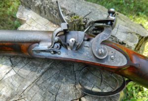 Westley Richards 14-bore Flintlock Shotgun with extra set of .54 cal. hollow-point bullet barrels, ca.1841