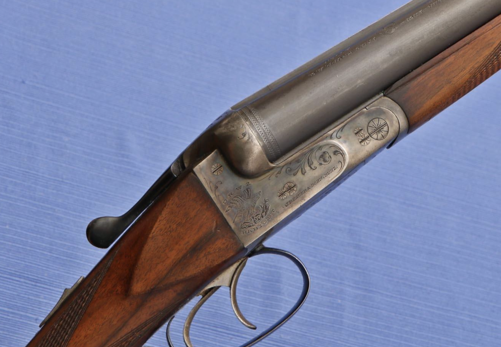 1944 - J.P. Sauer & Sohn, Suhl - Habict Ejector - 12ga 28-3/8" - English Stock - Boxlock - Side-by-Side - Original