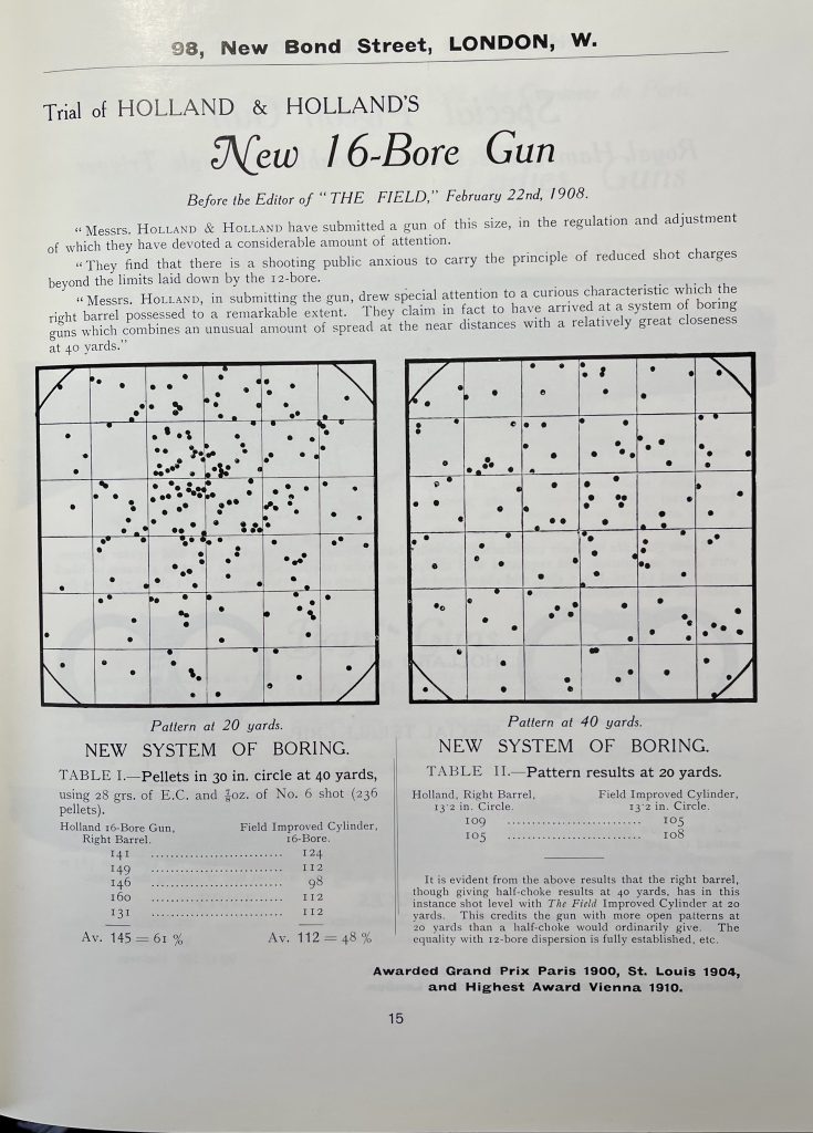 Holland & Holland catalog page, 1910-1912